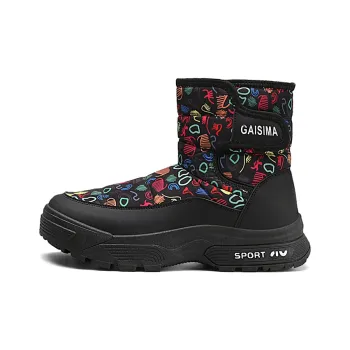 Bull charm Snow Boots Men Black/White