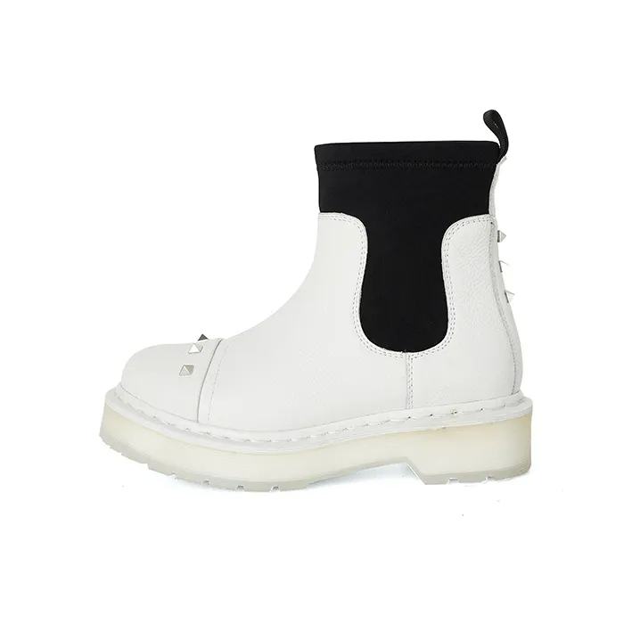 BEFFON Chelsea Boots Women's White-0