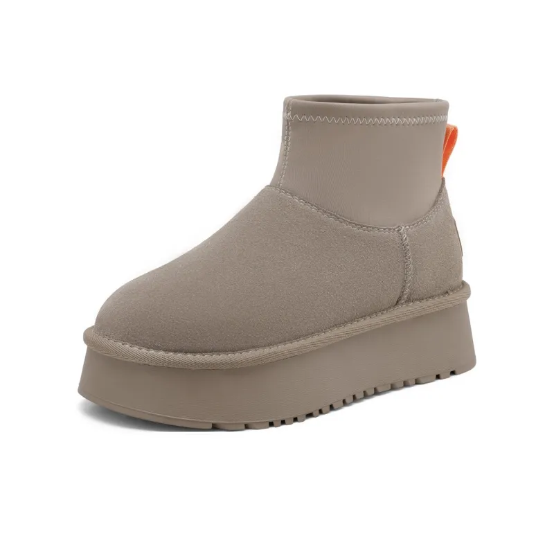 C°BANNER Warm Short Snow Boots Women's Sand Green-1
