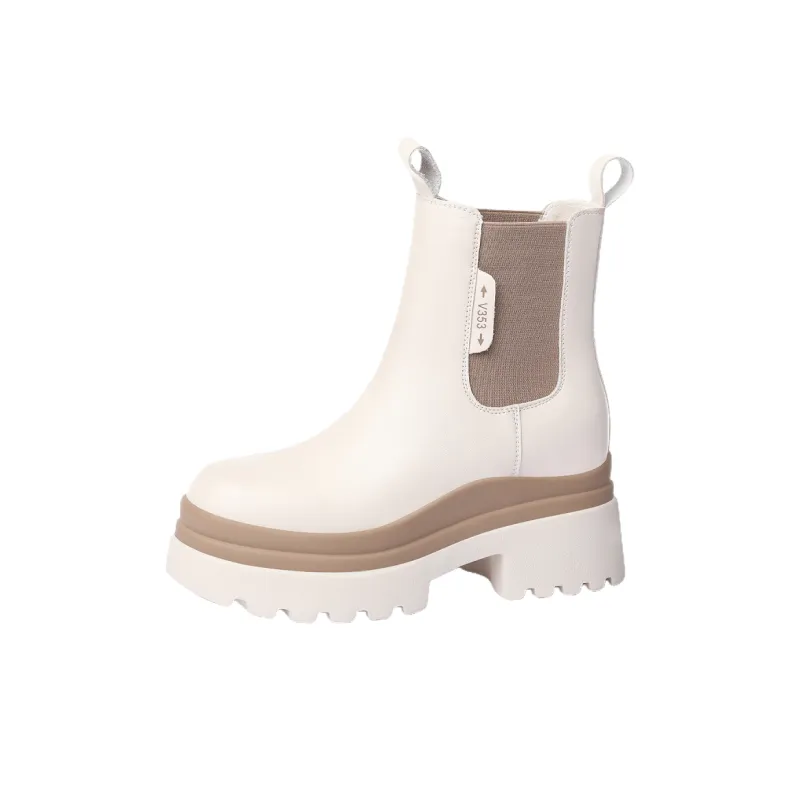 Golden Silk Rabbit Chelsea Boots 7cm Women's-18