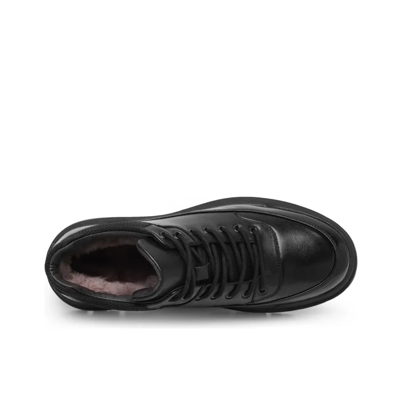 Shu Family Wear-Resistant Slip-Resistant Mid-Top Casual Shoes Men's Black-2