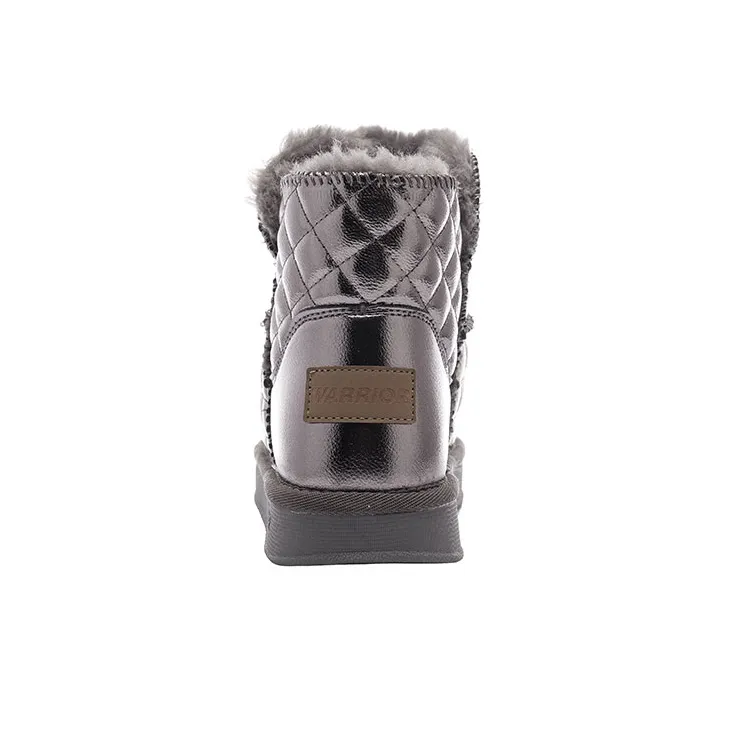 Warrior Thickened And Fleece Lined Warm Short Snow Boots Women's Gold-3