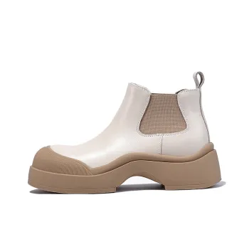 BELLALILY Short Chelsea Boots Women's Ecru