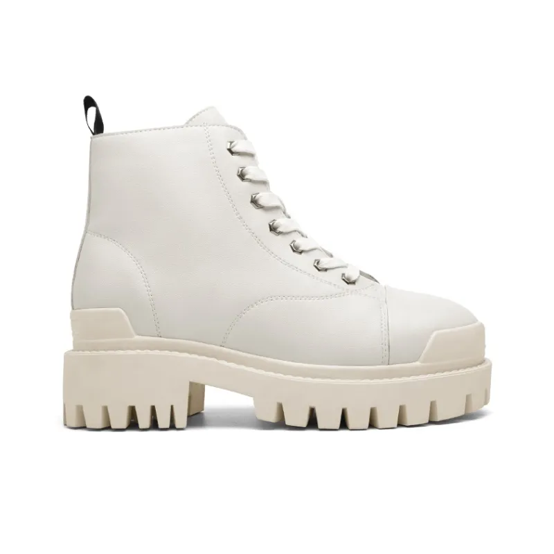 He Jinchang Short Martin Boot Women's White-1