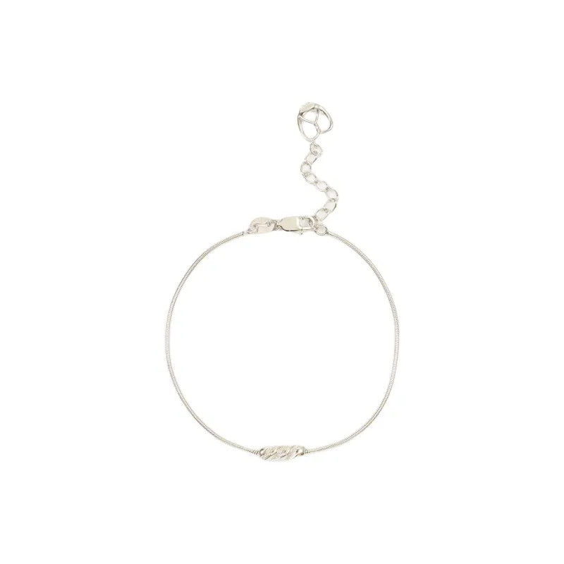 ALFIR 925 Sterling Silver Croissant Bag/Baguette/Brioche Bracelet Gold/Silver Unisex-6