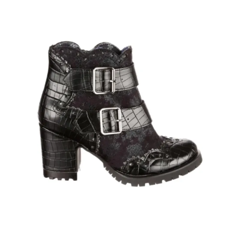 IRREGULAR CHOICE Buckle Babe Ankle Boots 7.6cm Women's Black-1