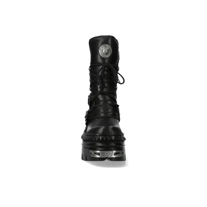 NEW ROCK Ankle Boots Unisex Black-4