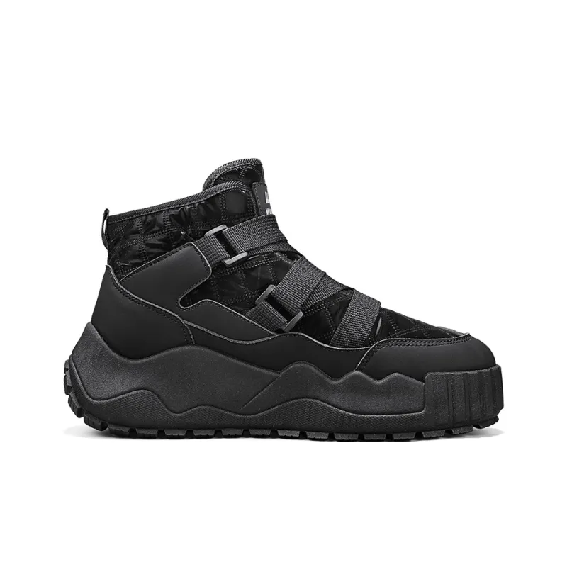 Warrior Thermal Coverage Height Increasing Abrasion Resistant Slip Resistant Short Snow Boots Men's Black-2