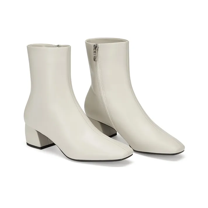 73Hours Cream Narrative Ankle Boots 5cm Women's-2