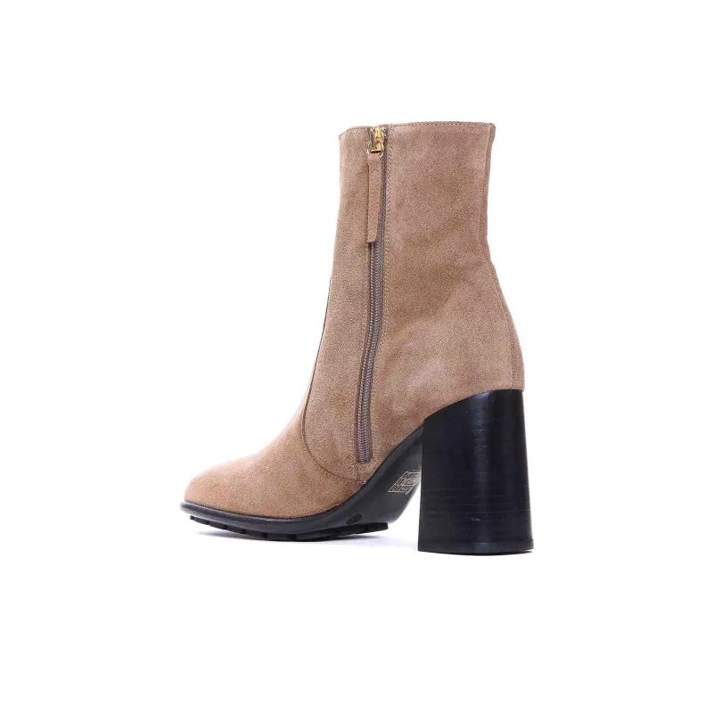 ANGEL ALARCON Chaira Ankle Boots 8cm Women's Beige-3
