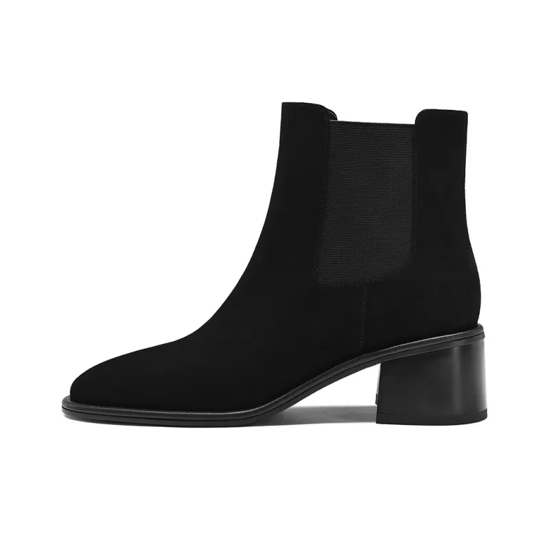 BOSSSUNWEN Short Chelsea Boots 4.5cm Women's Black-0