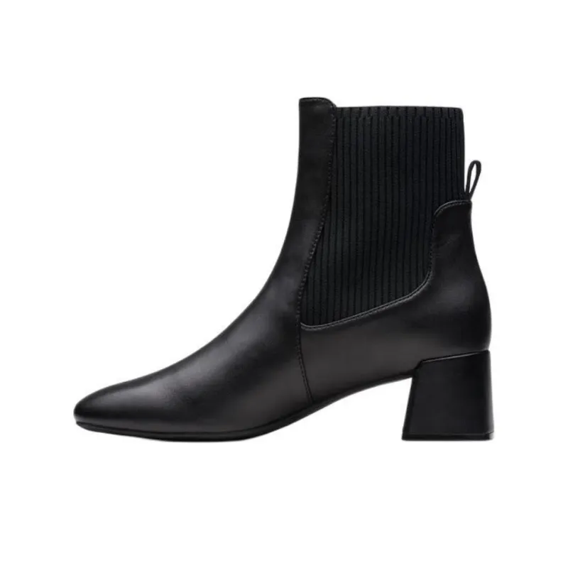 Clarks Short Chelsea Boots Women's Black-0
