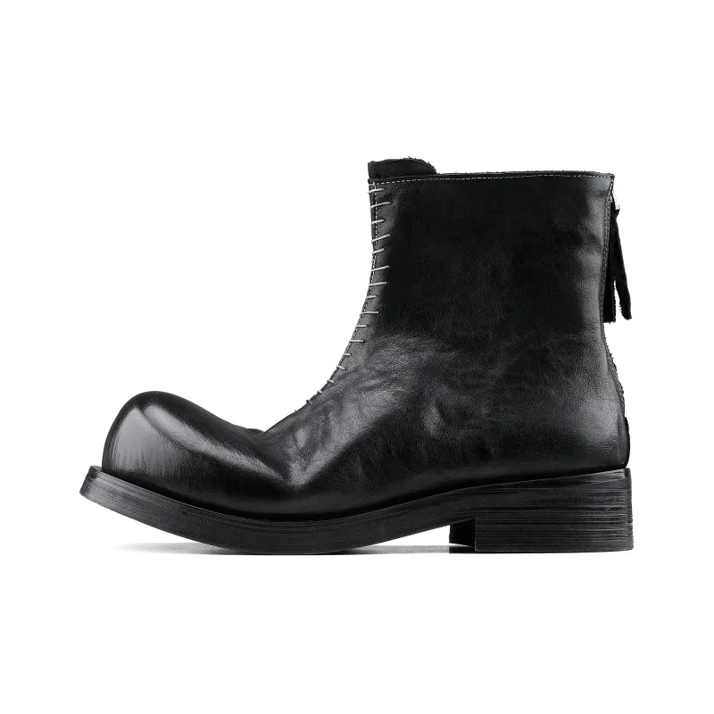 HANQIAORIJI The Abyss Series Ankle Boots Unisex Black-0