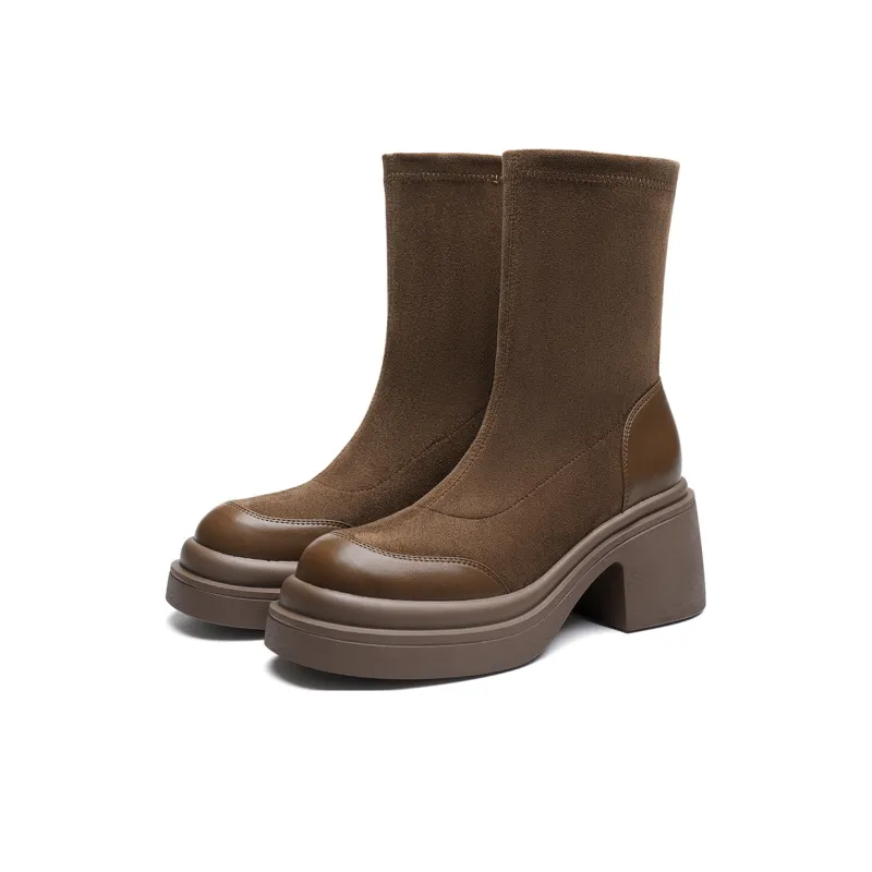 RED DRAGONFLY Stretch Boots 7.9CM Women's-7