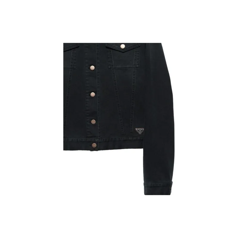PRADA Button Up Denim Blouson Jacket-5