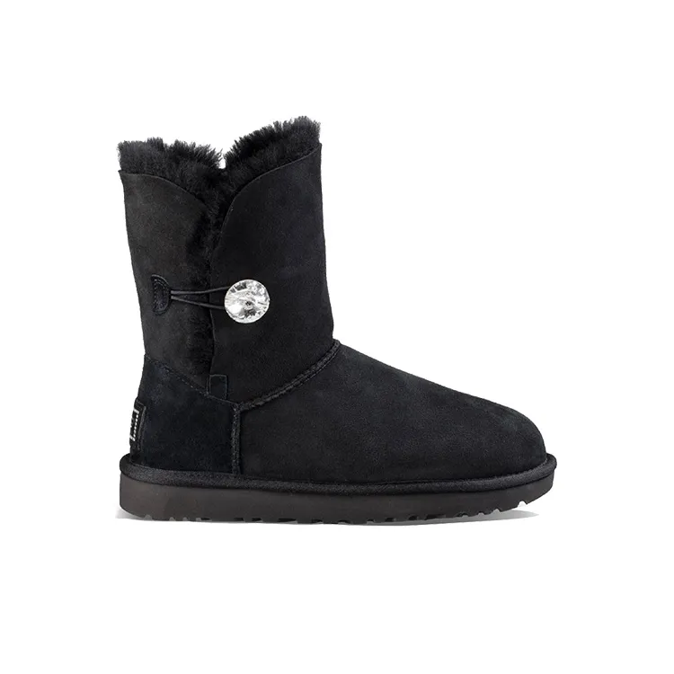 UGG Classic Bling Button Fleece Lined Black Women's-1