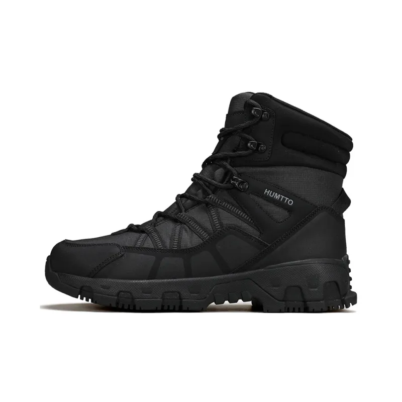 HUMTTO Thermal Abrasion Resistant Cushioning Short Mid Calf Snow Boots Men's Black-0