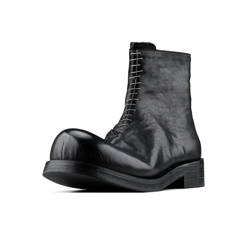 HANQIAORIJI The Abyss Series Ankle Boots Unisex Black-1
