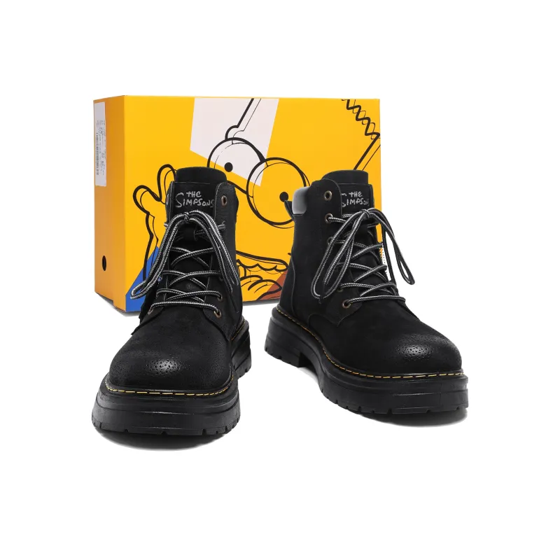 The Simpsons Martin Boots Men Black/Yellow Boots-13