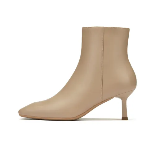 73Hours Soft Focus Milk Coffee Ankle Boots 7cm Women's Khaki