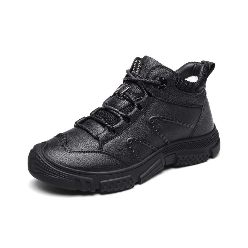 Strongman 3515 Men's Shoes Winter Warm Full Wool Outdoor Hiking Shoes Slip-Resistant Insulated Shoe-1