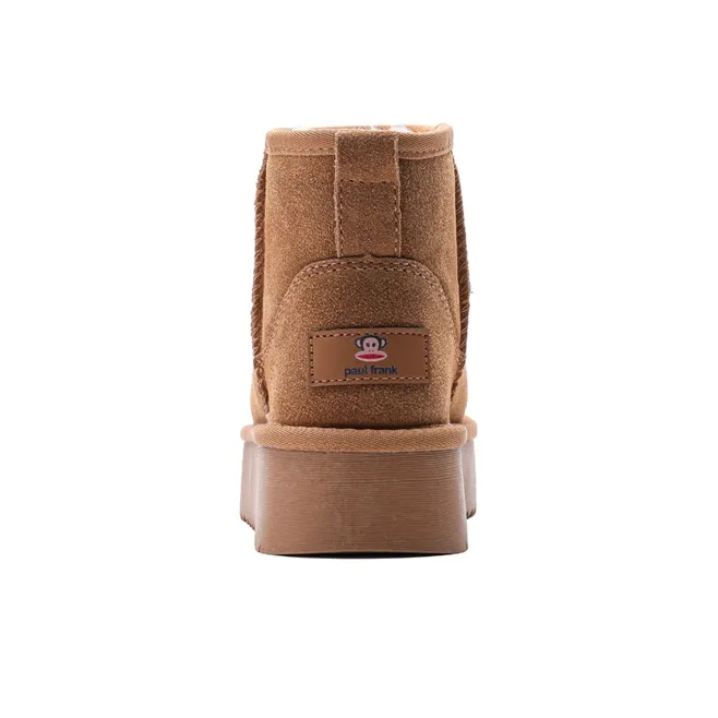 PAUL FRANK Warm And Wear Resistant Short Snow Boots Women's Light Brown-3
