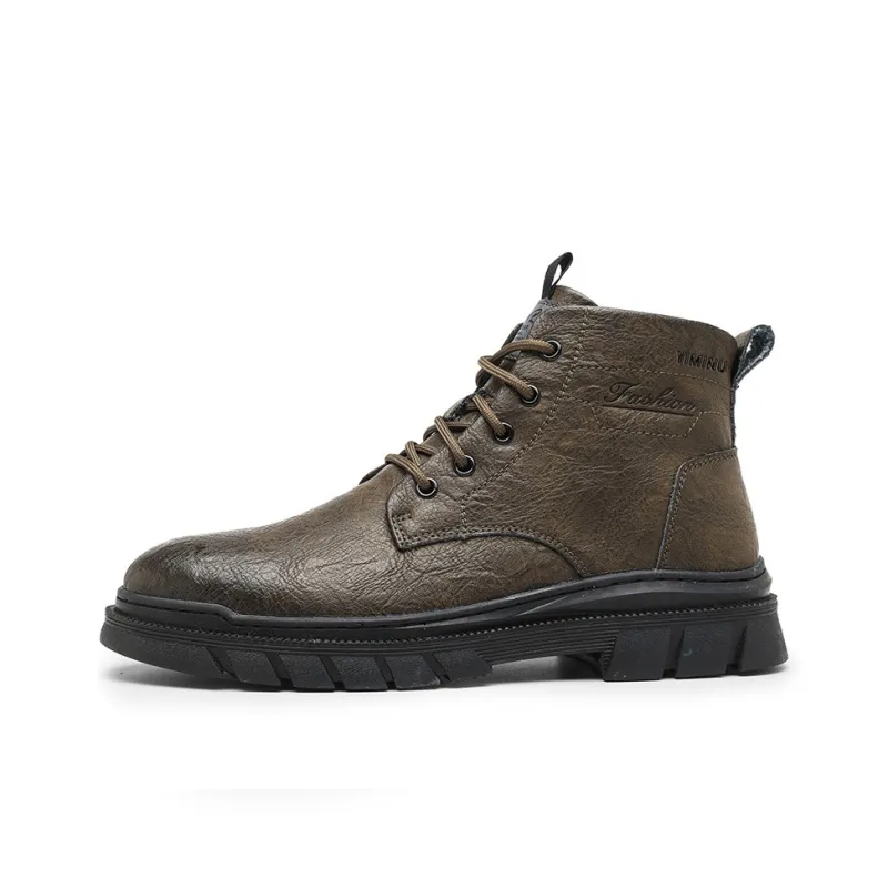 Eminu Martin Boots Men Black, Khaki-5