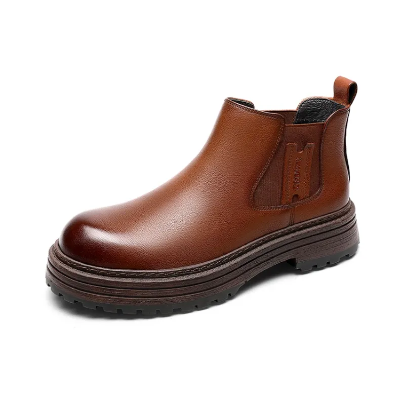 CROWN Chelsea Boots Men Dark Brown-6