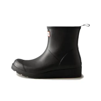 HUNTER Waterproof Rain Boots Women's Black Dial With White Logo Color