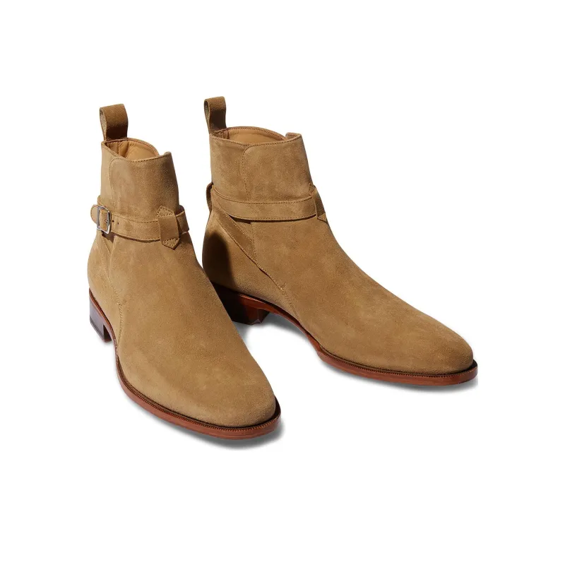SCAROSSO Libero Ankle Boots 3cm Men's Beige-1