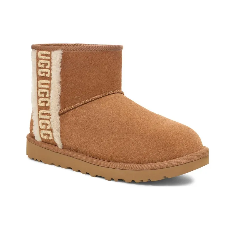 UGG Classic Mini Shearling Logo 'Chestnut' Women's-2