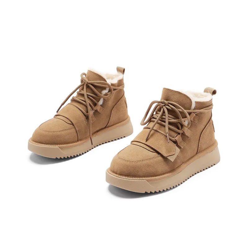C°BANNER Short Snow Boots Women's Beige Gray-7