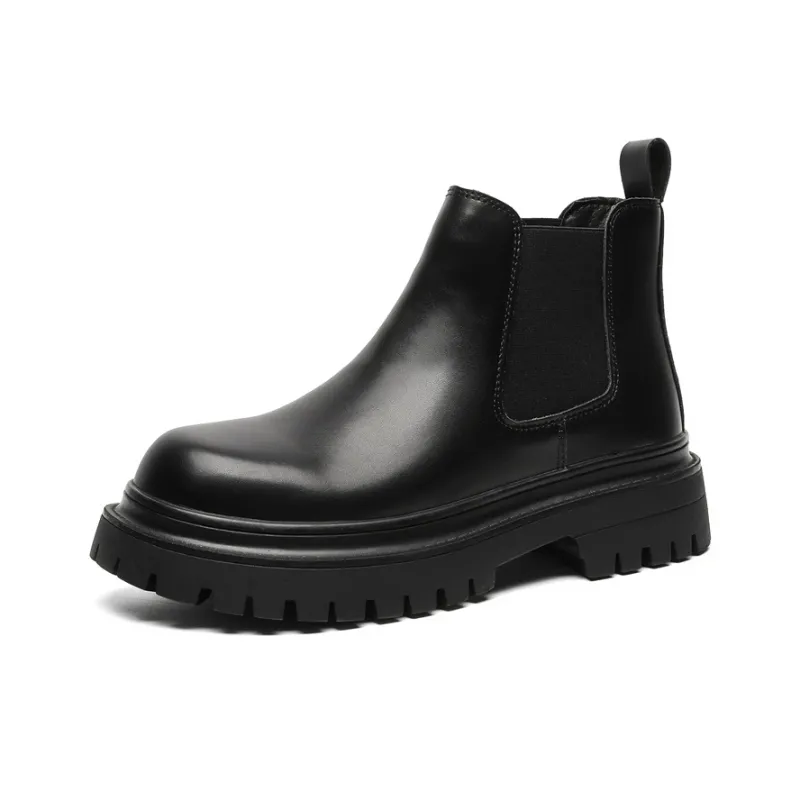 Chi Wolf Short Chelsea Boots Men's Black-1