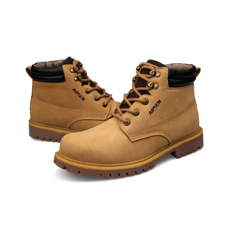 AIPSEN Short Martin Boot Men's Gold-3