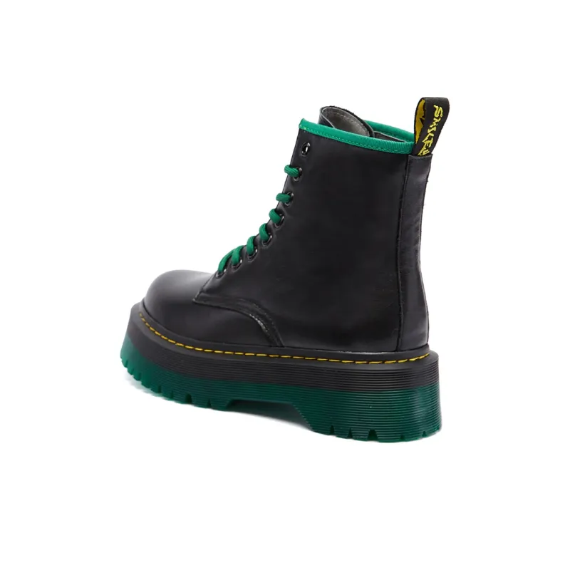SMILEY Martin Boots Women's Black/Green-3