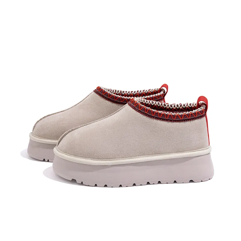 HUANQIU Crew Snow Boots Women's Beige-1