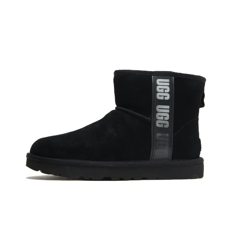 UGG Classic Mini Ii Boot Side Logo Black Women's-0