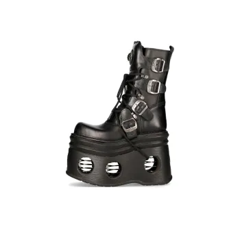 NEW ROCK Ankle Boots 13cm Unisex Black