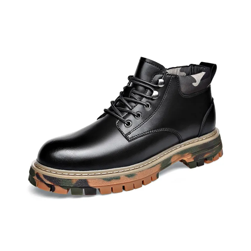YEDANI Ankle Boots Men Black, Yellow-1