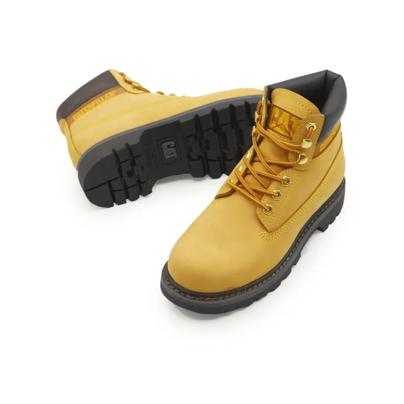 CAT Colorado Breathable Wear Resistant Slip Resistant Knee High Outdoor Boots Men's Black Yellow-4