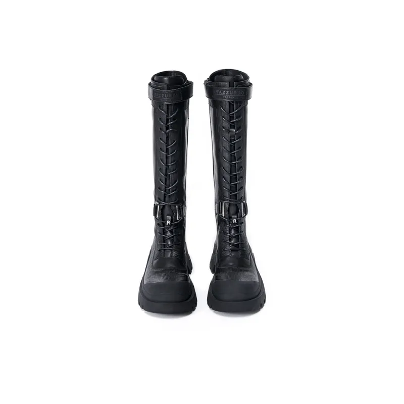 R'AZZURRO Knee high Boots Women's Premium Black-1