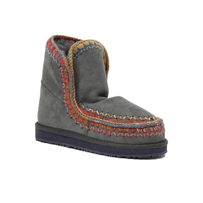 K.D.KENAZ Warm Wear Resistant And Slip Resistant Coverage Snow Boots Women's Gray-1
