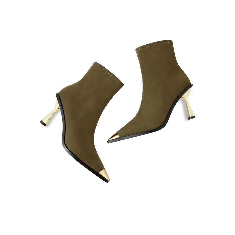 Hoov Ankle Boots Women's Army Green/Elegant Black-7
