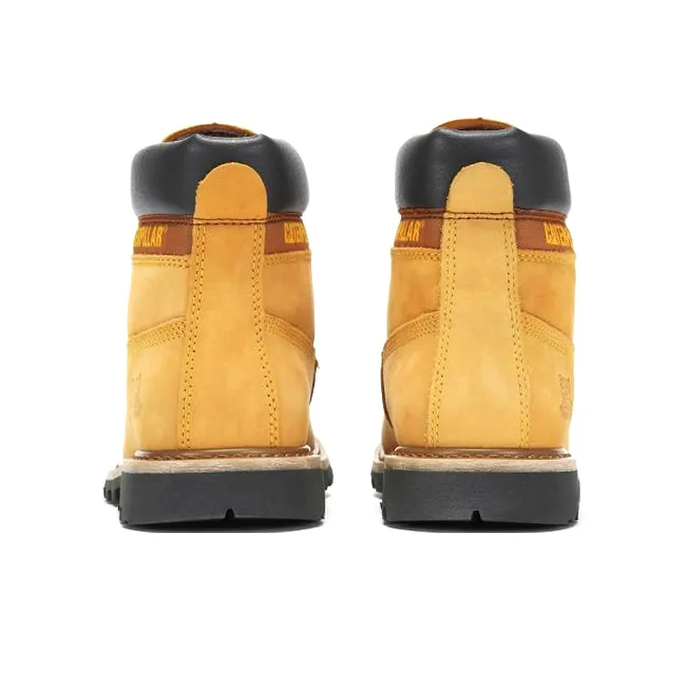 CAT Colorado Breathable Wear Resistant Slip Resistant Knee High Outdoor Boots Men's Black Yellow-7