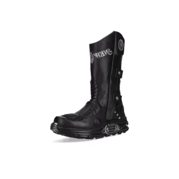 NEW ROCK Knee-high Boots 5cm Unisex Black