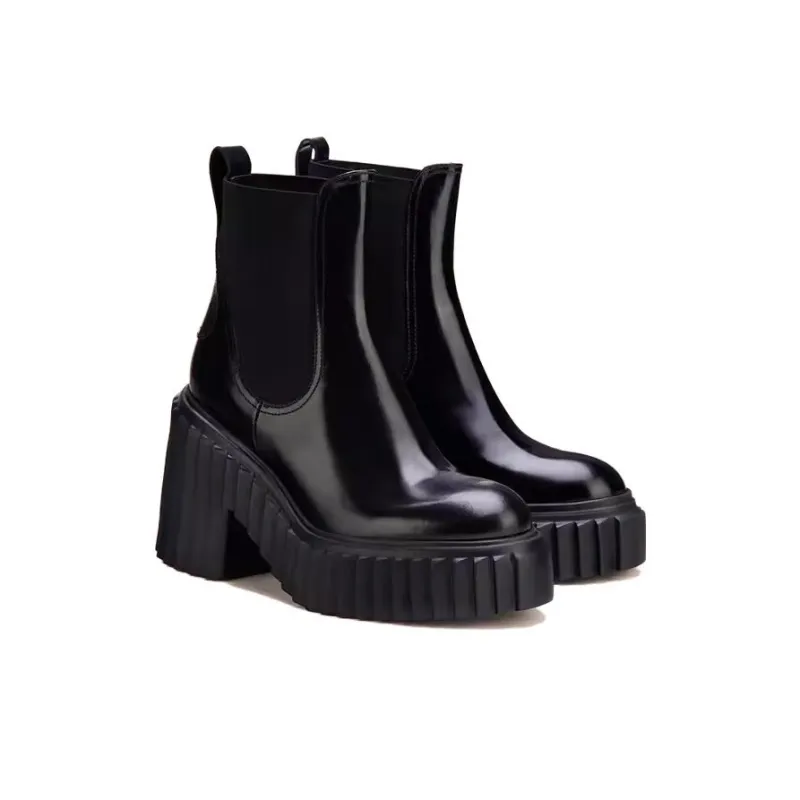 AGL Crew Chelsea Boots 9cm Women's Black-1