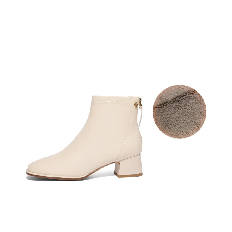 BELLE Ankle Boots 4.5CM Women's Black Beige-13