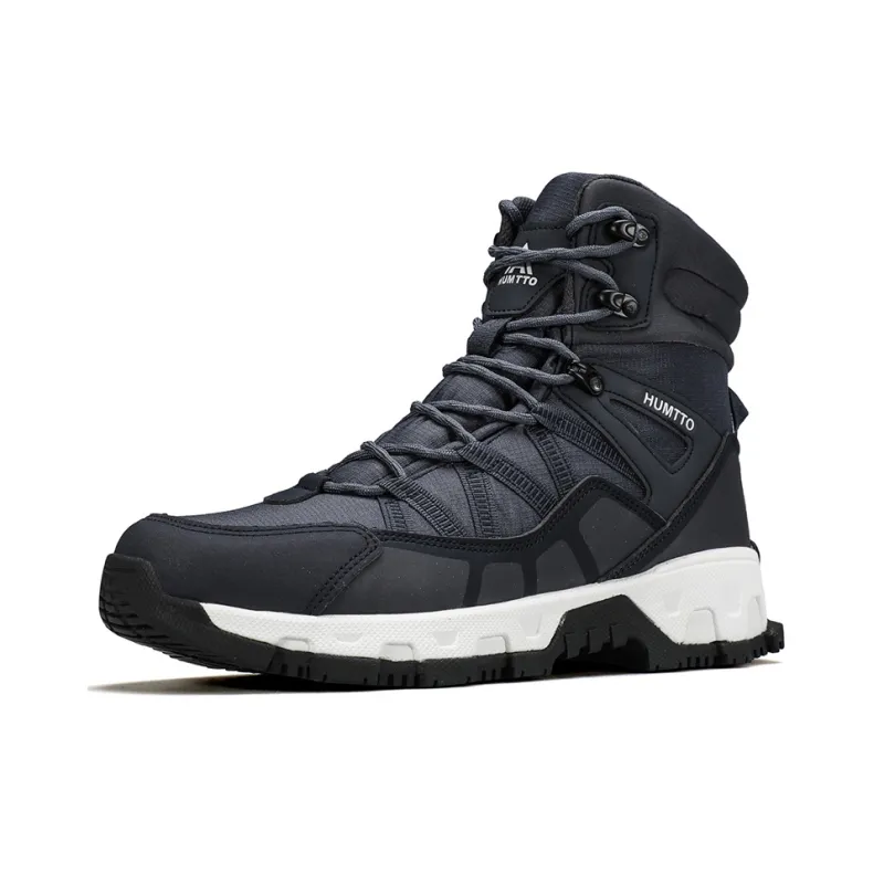 HUMTTO Abrasion Resistant Cushioning Balance Short Mid Calf Snow Boots Men's Blue Gray-1