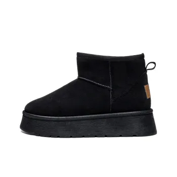 RENBEN Warm Wear Resistant Slip Resistant Short Snow Boots Women's Black