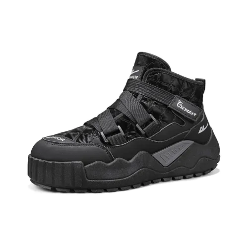 Warrior Warm Coverage Height Increasing Wear Resistant Slip Resistant Short Snow Boots Men's Black